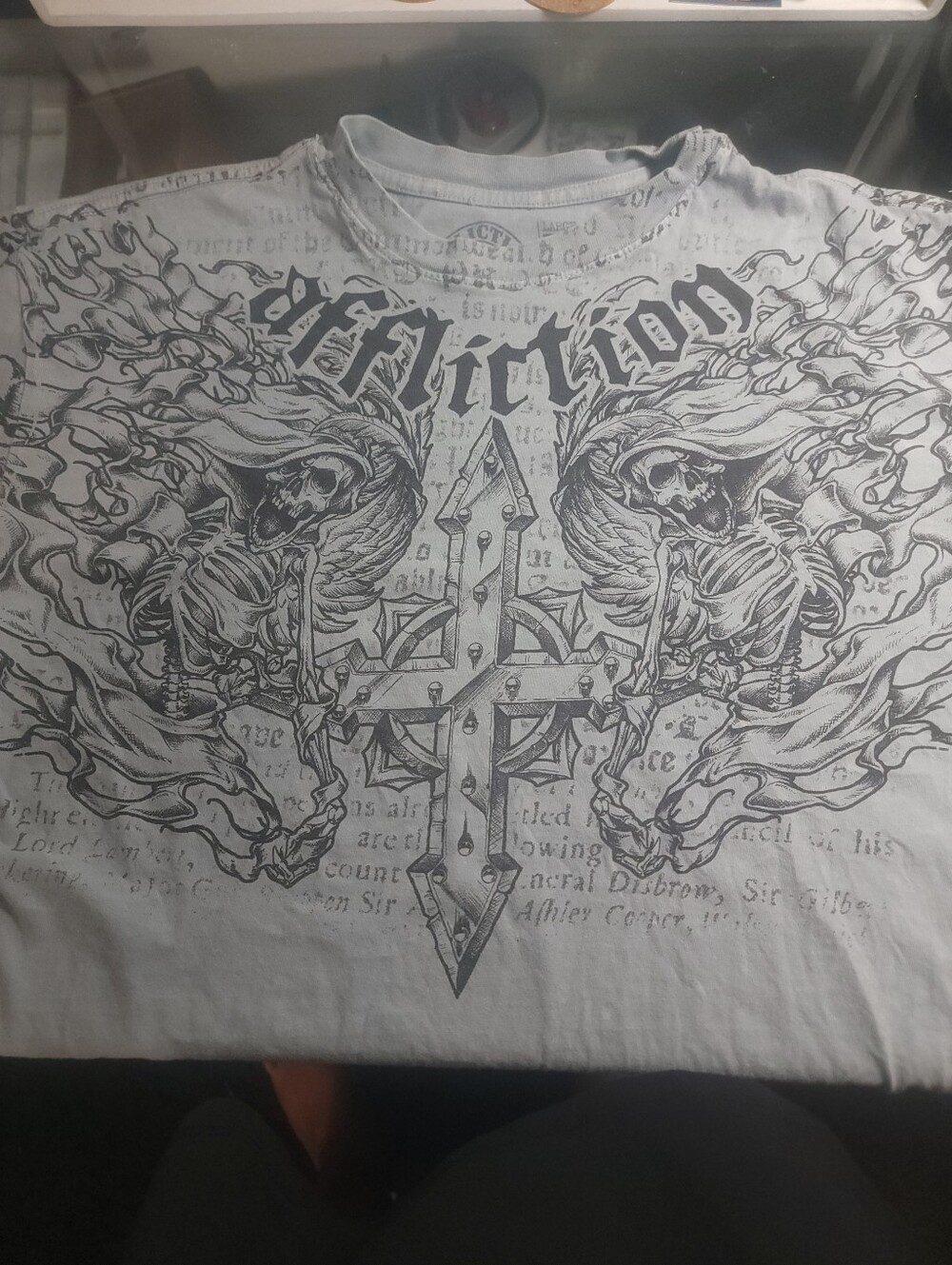 Vintage 2000s Affliction Live Fast Reaper Cross T Shirt Mens Large Y2K